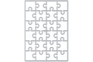 DzIxY Rechteckige Puzzle-Metall-Stanzformen für Kartenherstellung, Prägepapier, Stanzformen, Sammelalbum, Maschinenschablonen, Aufbewahrungstaschen, Zubehör
