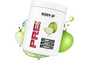 ‎BODY IP BODY IP Perfect Pre 3.0 | Green Apple | Pre Workout Shake | Pump Booster | hochdosierte Inhaltsstoffe | vegan | laktosefrei und aspartamfrei | 20 Portionen | Made in Germany