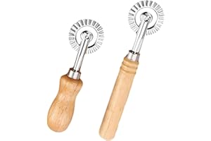 MEWTUSH 2 Pezzi Ruota Per Pasta, Rotella Tagliapasta in Acciaio Inossidabile con Lama Ondulata per Pasta, Ravioli, Sfoglia, Biscotti, Tagliapasta a Lama Singola per Cucina e Pasticceria