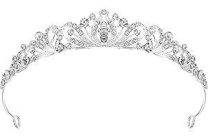 LARREL Tiaras And Crowns for Women, Exquisite Rhinestone Queen Crowns for Women Girls Beautiful Princess Tiara for Halloween Cosplay Christmas Birthday Prom Bridal Party(Silver)