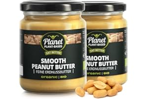 Planet Plant-Based Beurre d’arachide bio / 2 Pack (2x250g) / Beurre d’arachide sans sucre bio/Beurre d’arachide bio/Beurre d’arachide/Crème d’arachide bio