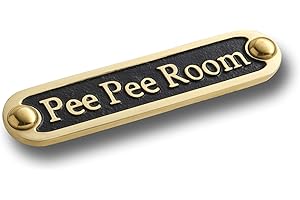 The Metal Foundry Pee Pee Room Metal Door Sign. Traditional Style Home Decor Accessories Door Or Wall Brass Plaque. Handmade In England.