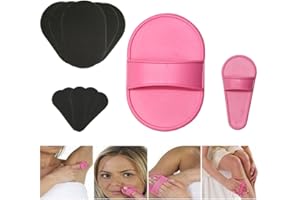 TEEROVA Portable Exfoliating Hair Removal Pads Set for Smooth Skin on Legs Arm Face Top Lip Pink