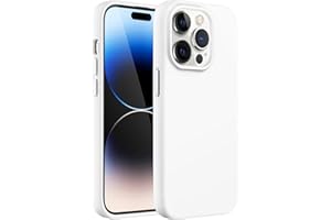 ‎JETECH JETech Silikonowy Etui dla iPhone 14 Pro 6,1 Cala, Jedwabisty Miękki w Dotyku Futerał Ochronny na Całe Ciało, Odporny na Wstrząsy Case z Podszewką z Mikrofibry (Biały)