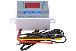 NATUDECO Régulateur De Température Numérique Thermostat Chauffage Interrupteur De Refroidissement Avec Sonde étanche Chauffage Refroidissement Thermostat électronique 10a(12V)