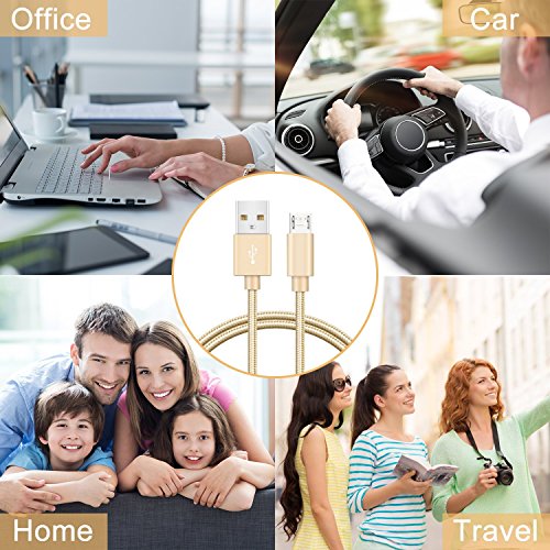 Cable Micro USB 2 0 Quntis 2 Pack C  ble en Nylon Tress   2M charge Rapide pour T  l  phones Samsung Galaxy HTC Nexus LG Motorola Huawei Kindle et aut