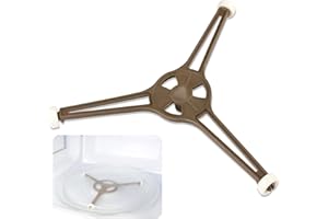 QTKSCEADLNCE Mikrowellen Drehkreuz Plattenspieler, Mikrowelle Drehteller Stützständer Microwave Plattenhalter mit 3 Rollen Kompatibel Drehteller für Mikrowelle Drehring Microwave Plattenhalter Dreieckshalterung