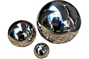 GARTEN-WOHNAMBIENTE Jürgen Bocker Garten-Ambiente Dekokugel 3er-Set aus Edelstahl 15/10/5 cm poliert Dekorationskugel Edelstahlkugel