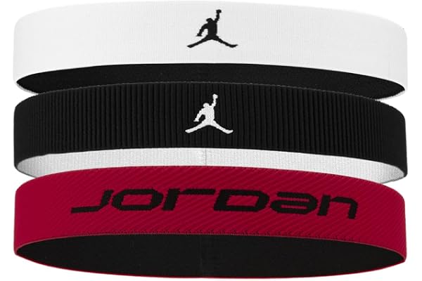 Nike Jordan Elastic Sport Wide 3-pack pannband för kvinnor, svart/vit/röd, en storlek