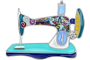 NEWEI Broche de aleación esmaltada con diamantes de imitación para máquina de coser, joyería de moda para mujeres y niñas, regalo para ropa