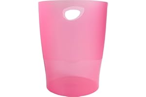 EXACOMPTA Corbeille à papier Iderama 15 L rose translucide