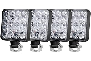 WELLIT LED Arbeitsscheinwerfer 4 X 48W Mini Zusatzscheinwerfer 12V 24V Offroad Scheinwerfer Spotlight 6000K Wasserdicht IP68 für Trecker KFZ Bagger (4X48w Spot)