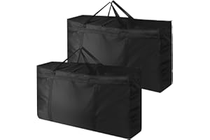 ACOMTUO 2 Stück 180L Extra Große Aufbewahrungstasche, 600D Oxford Aufbewahrungstasche Heavy Duty Tragetasche mit verstärkten Griffen, Reisetasche, Umzugstasche, Schwarz,100 x 58 x 28CM