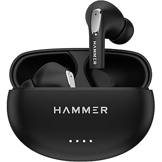 HAMMER Mini Pods True Wireless Earbuds with Upto 20H Playtime, Bluetooth v5.3, Type-C Charging, Touch Controls, IPX5, Voice Assistant, Made in India B