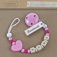 Timfanie® Schnullerkette für Mädchen | rosa Herz