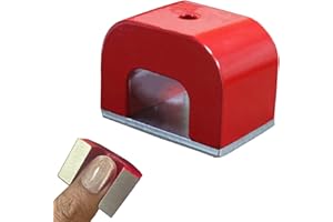 AOAUTO Horseshoe Magnet - Red Cast Alnico 5 Bridge With Keeper for Home, Office, and DIY