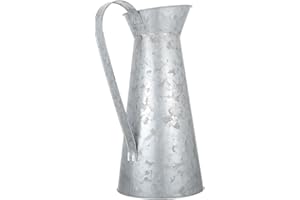 IMIKEYA Jarrón De Jarra Galvanizada con Asa Regadera De Metal Jarras De Flores De Granja Shabby Chic Lata De Leche Cubo De Arreglo De Flores Retro para La Decoración del Jardín del Hogar