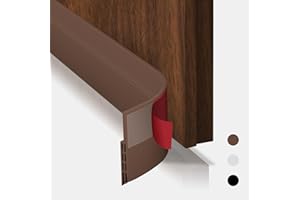 teeppo Paraspifferi porta blindata - NUOVO Paraspifferi sottoporta utilizzabile per isolamento acustico, protezione dal freddo e per porte(200 x 5cm marrone)