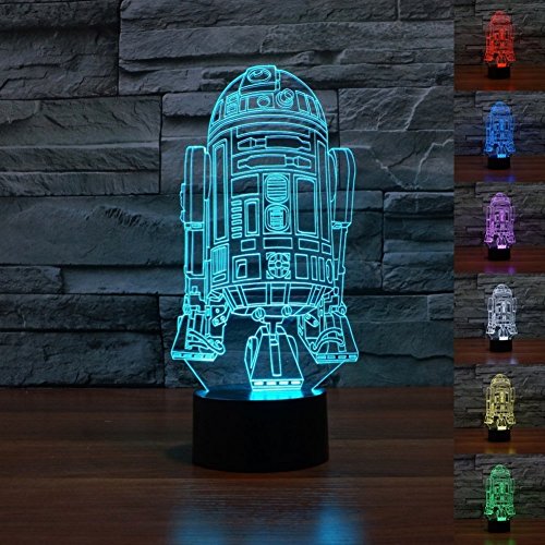 SmartEra® Star Wars Force Awaken 7 Farbwechsel Roboter R2D2 Touch-3D optische Täuschung LED-Schreibtischlampe