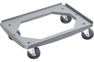 Meister Transportvagn 620 x 420 mm – 250 kg lastkapacitet | För Euro-stackbehållare 600 x 400 mm – ABS-ram – TPE-hjul – euros