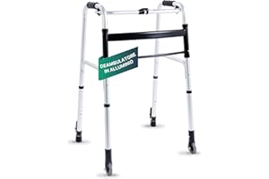 REMEDIA ONE - Deambulatore per Anziani 2 Ruote Fisse con Freno Autobloccante - Girello per Anziani e Disabili da Interno o Esterno - Deambulatore per Anziani Pieghevole