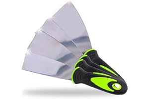 ToolSpace Zestaw 4x szpachelka - tapety i farby narzędzie - szpachelki do ścian i drewna - skrobaczki - malarstwo i narzędzia dekoracyjne - zestaw szpachelek 40,60,80,100mm