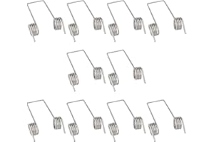 VGOL 10 Stück Doppelschenkelfeder 4-Spulen Torsionsfedern aus Vernickeltem Edelstahl 1 Mm X 8 Mm Mülleimer-Zubehör für Mülltonnen