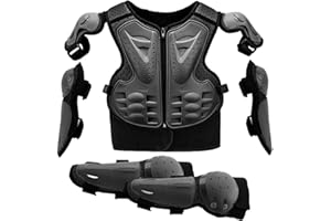 Tsffae Kinder-Dirt-Bike-ausrüstung, Motorrad-rüstungsweste Mit Knie- Und Ellenbogenschützern, Motocross-brustschutz, Reitpanzerjacke Für Kinder Von 6–13 Jahren