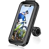 LUROON Porta Cellulare Moto, Universale da Bicicletta Impermeabile con Rotazione a 360°, Porta Cellulare Bici Toccare ID Viso