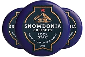 TWELVE GREEN BOTTLES Snowdonia Cheese Company – Rock Star – Cave Aged Cheddar NEW 200g Truckle - Pack of 3