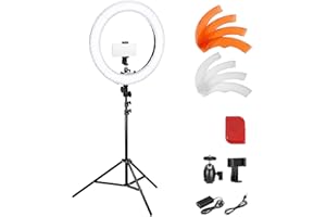 NEEWER 18"/45cm LED Ring Light con Supporto, Supporto per Telefono, Cold Shoe, Filtri, 58W 5600K 0-100% Dimmerabile Grande Selfie Ring Light, RL-18