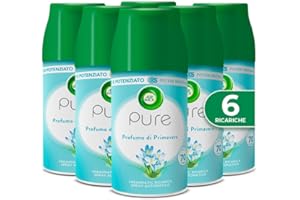 Airwick Freshmatic Ricariche Pure Profumo di Primavera, Profumatore per Ambiente, 250 ml x6, Confezione da 6