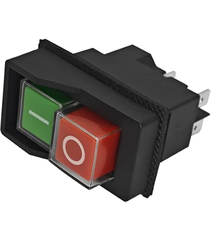 Interrupteur électromagnétique Jevina KJD17 220V 4 Broches - Bouton Poussoir Sécurité Pour Outils électriques, Machines-outils
