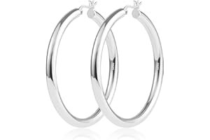 KISSPAT Duże kolczyki koła dla kobiet, srebro próby S925 kolczyki koła hipoalergiczne lekkie duże kolczyki koła dla kobiet biżuteria prezent, Srebro, Sztuczny cyrkon