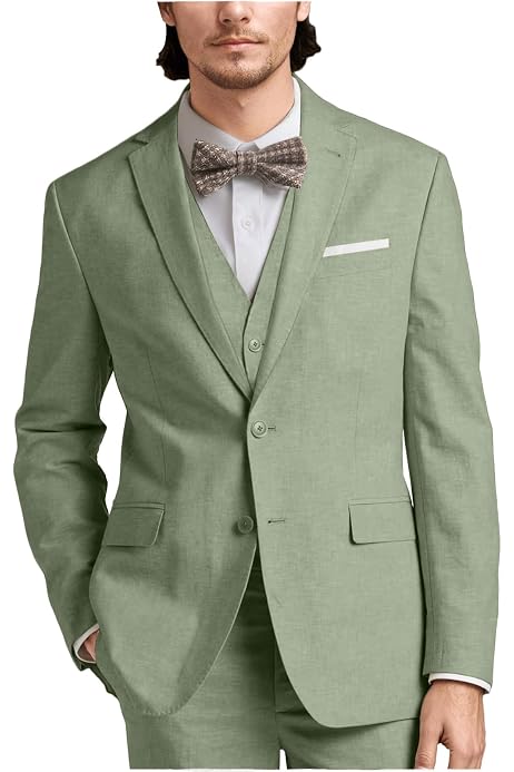 Herren-Blazer Aus Leinen-Baumwolle – Leicht, Dünn, Mit 2 Knöpfen, Schmale Passform, Für Sommer & Business