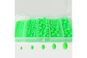 FOLANDO 375PCS Fishing Beads Assorted Kit, Glow Floating Assortment Luminous Round Bait for Saltwater Freshwater