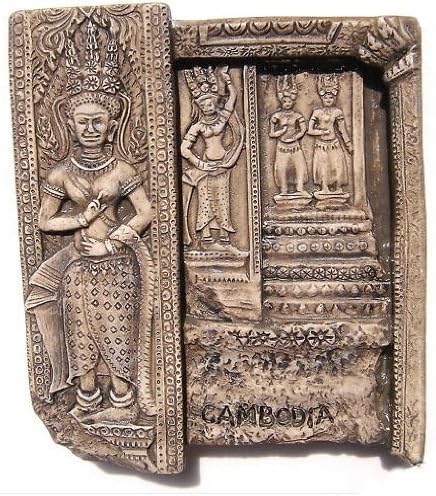 Cambodia Apsara Angkor Wat Bas Asian 3D Resin TOY Fridge Magnet Free Ship