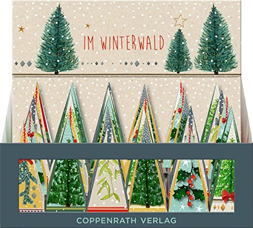 Preisvergleich Produktbild 24 Tannenbäumchen mit Teebeutel - Im Winterwald
