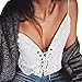 Produktbild DOLDOA Frauen Strap Solid Lace V-Ausschnitt Camis Weste Top Bluse (Größe: L Fehlschlag: 90-106cm / 35.4-41.7 ")