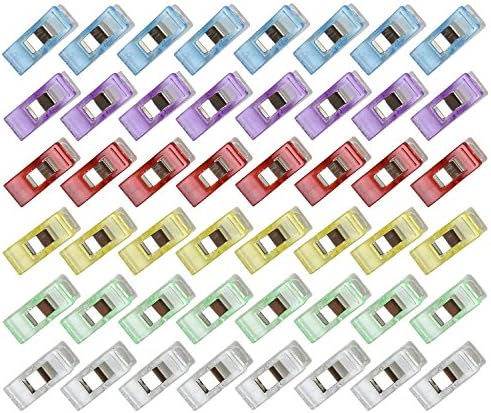 eLander Klammern [60 Stück], Stoffklammern Wonder, Perfekt zum Nähen, Quilting Clips, Bastler, Häkeln und Stricken, Handarbeiten, farbenreich, 2.7x1cm