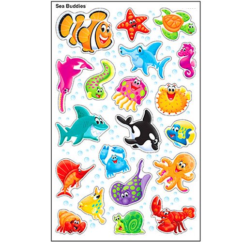 German Trendseller® – 40 x Sticker Seetiere ┃ – 40 kleine Seetiere im Korallenriff – ┃ Kindergeburtstag ┃ Sticker im Set für Kinder - 3