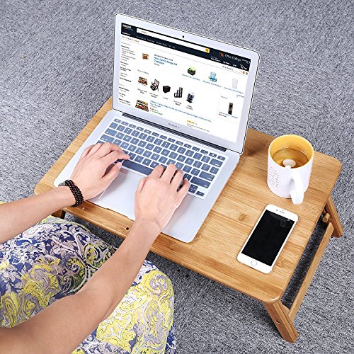 Songmics Laptoptisch Betttisch Notebooktisch Lapdesks für bis 17 Zoll Laptops höhenverstellbar Faltbare 55 x 35 x 29 cm LLD002 - 3