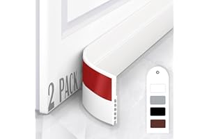 HIZH Uszczelka do drzwi, samoprzylepna, uszczelka do drzwi, uszczelka do drzwi, dolna, odporna na warunki atmosferyczne, blokująca, silikonowa uszczelka do drzwi, 100 cm x 5 cm, biała, 2 sztuki