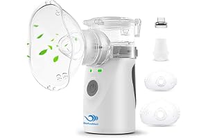 BerkeMed Inhalator nebulisator, inhalator för barn och vuxna, justerbar spraydimma, inhalator med 1 munstycke och 2 masker för barn och vuxna