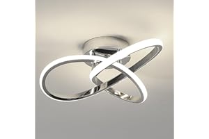 ‎COMELY Comely LED Deckenleuchte, 30W 3300LM Deckenlampe 4500K Neutralweißes Licht, Creative Flower Form Acryl LED Deckenbeleuchtung für Schlafzimmer Wohnzimmer Esszimmer Diele, Silber