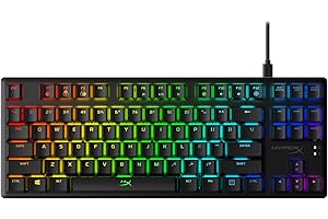 HyperX Alloy Origins Core – Tenkeyless Mechanical Gaming Keyboard – Software Controlled Light & Macro Customization – Compact Form Factor – Clicky Switch – HyperX Blue – RGB LED Backlit
