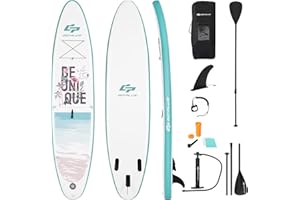 COSTWAY Deska do paddleboardingu, w zestawie plecak, pompka, regulowane wiosło, linka bezpieczeństwa, lina bungee i zestaw naprawczy, nadmuchiwana deska SUP 150 kg