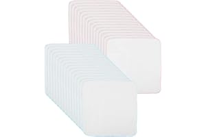 Chiffons de Mousseline en Coton 30 Pcs Lingette Démaquillante Doux pour Bébés Carrés de Mousseline pour le Visage (30cm x 30cm, Rose et Bleu)