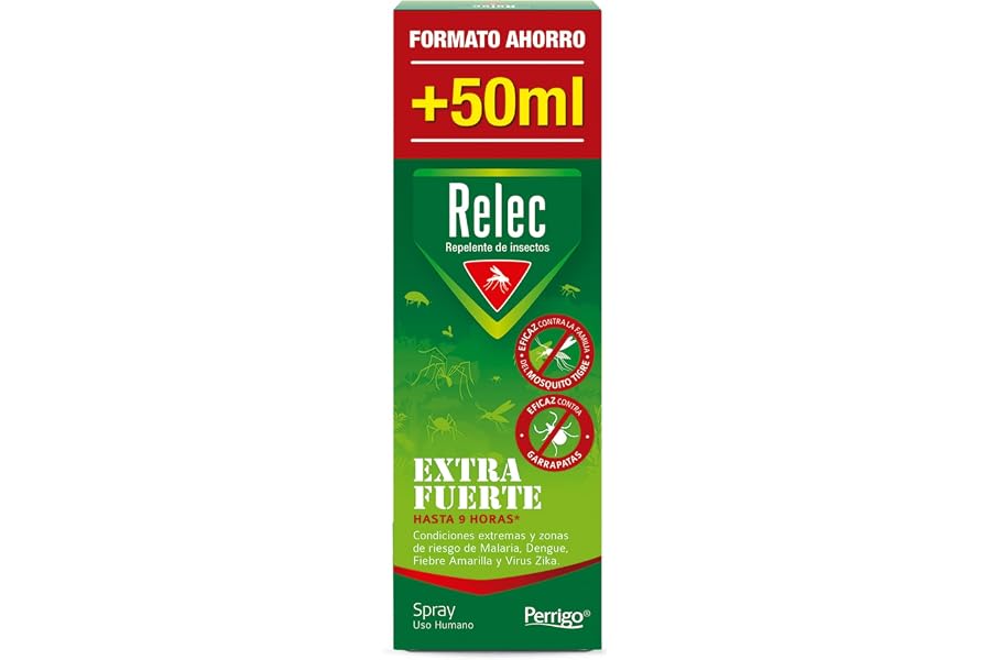 Relec Extra Fuerte Spray Antimosquitos, Repelente de Mosquitos 125ml, Eficaz Contra El Mosquito Tigre, Protección Contra las 