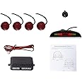 EKYLIN Car Auto Vehicle Reverse Backup Radar System with 4 Parking Sensors Distance Detection + LED Distance Display + Sound Warning (FIAT Red Color)